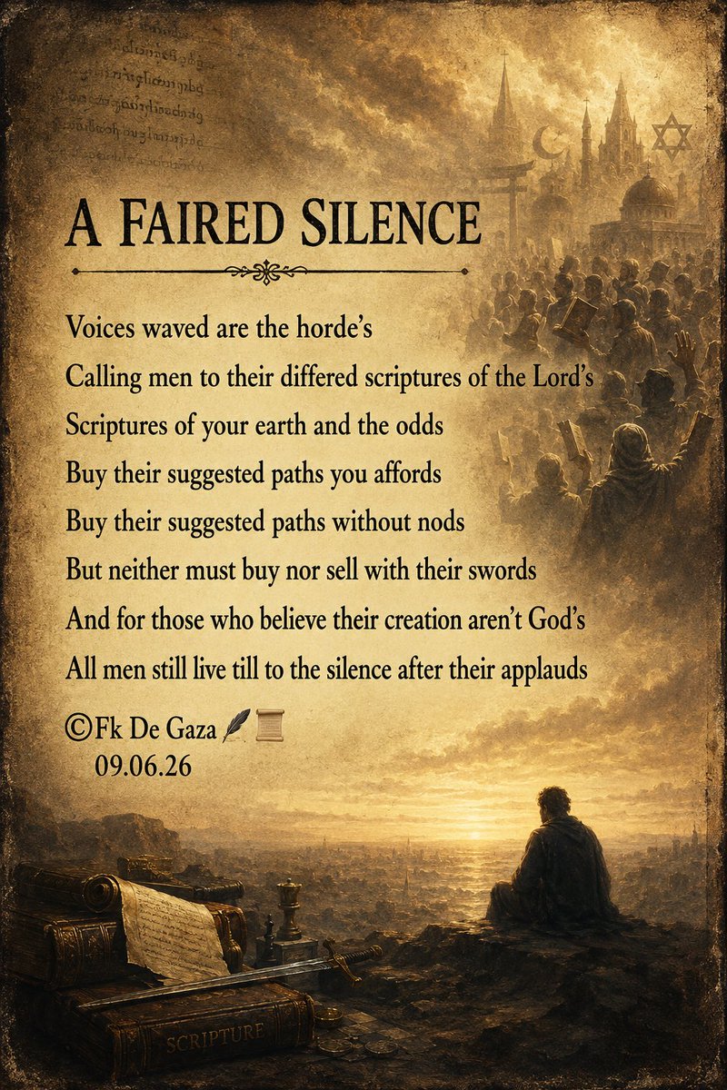FkDeGaza's tweet photo. ©️Fk De Gaza🪶📜
#poetry #poem #poet https://t.co/aA6LH3r6b6