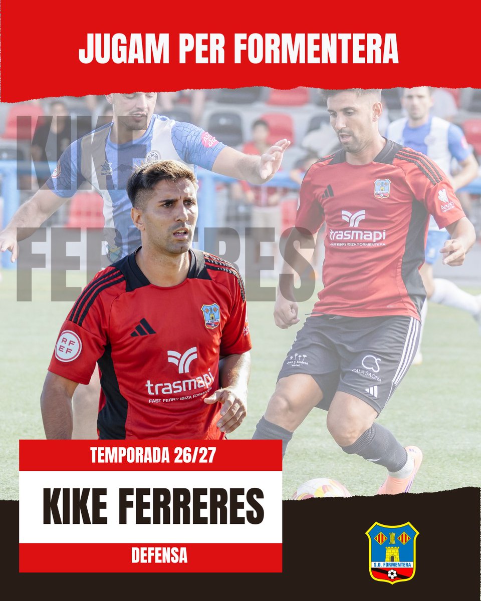 sdformentera's tweet photo. Kike Ferreres renova i jugarà per 5a temporada a la SD Formentera. El lateral de Burriana suma qualitat i projecció ofensiva a la plantilla
🎁♥️🖤 https://t.co/zljd0WL6PO