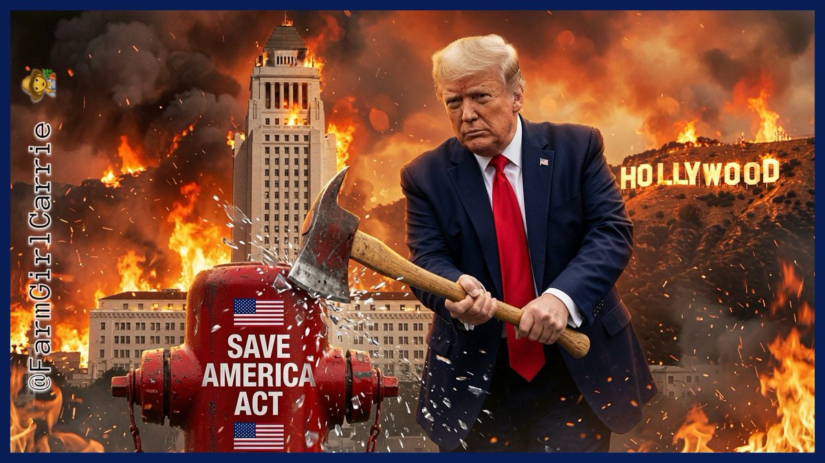 FarmGirlCarrie's tweet photo. Los Angeles and California are 
in big trouble. It’s time to pass 
“The Save America Act” 🇺🇸 
and rescue our fellow Americans 🔥

@LeaderJohnThune 
@realDonaldTrump https://t.co/Ue1Ldat5Mo