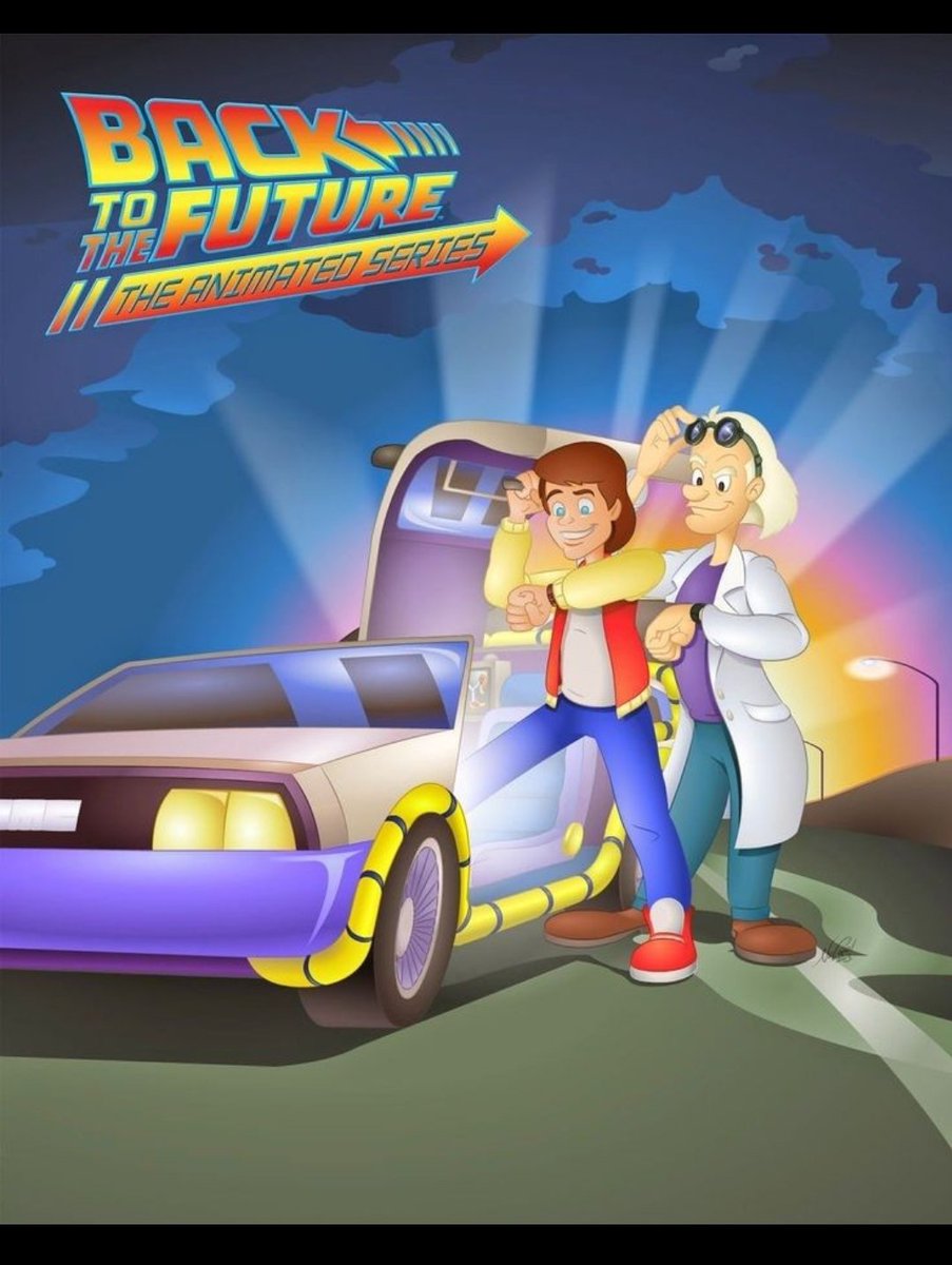 danielf90010682's tweet photo. A tribute to the Back to the Future: Animated Series created for Bob Gale. made by Nate Pratt Animator/Illustrator/Character Artist  Based off  drew struzan's classic poster. #NECA #delorean
#deloreantimemachine #docbrown #martymcfly @NECA_TOYS @BacktotheFuture https://t.co/48huodPRqD