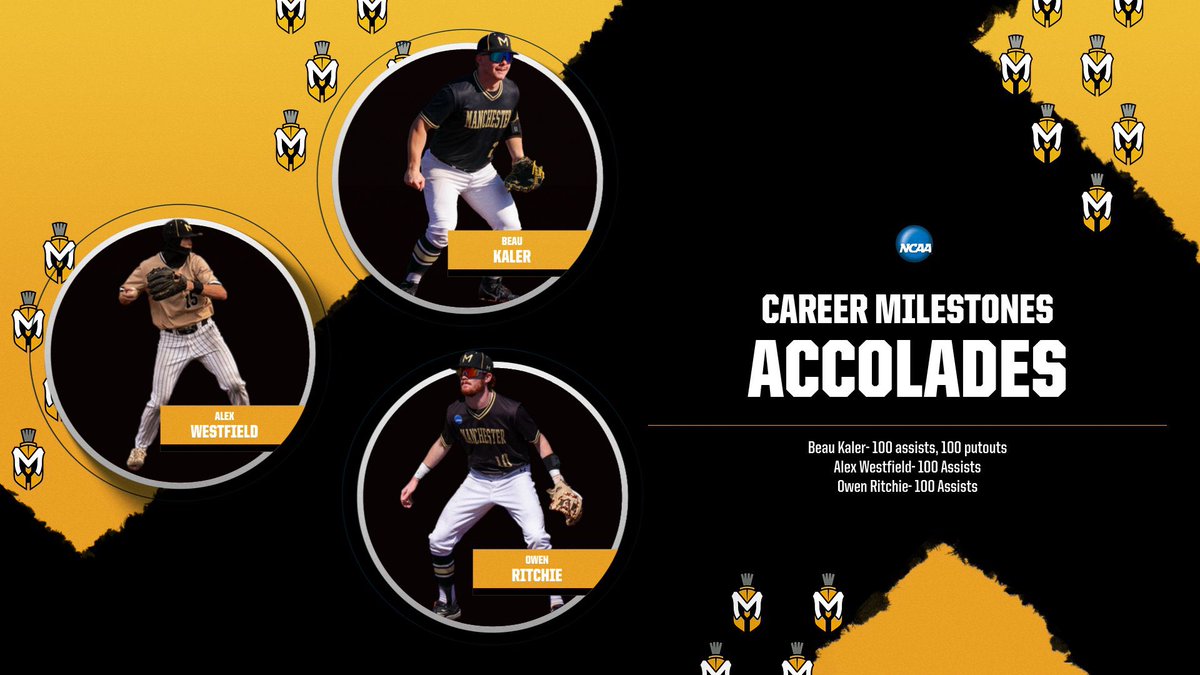 coachespy16's tweet photo. On day 5 of the Spartan Week of Giving we are highlighting defensive milestones reached in 2026. Beau Kaler ‘27, Owen Ritchie ‘26 and Alex Westfield with over 100 career assists. 

Support Spartan baseball with an assist of your own. ⬇️🖤💛

https://t.co/Ya87sgtzTL https://t.co/FyHIz5TSL0