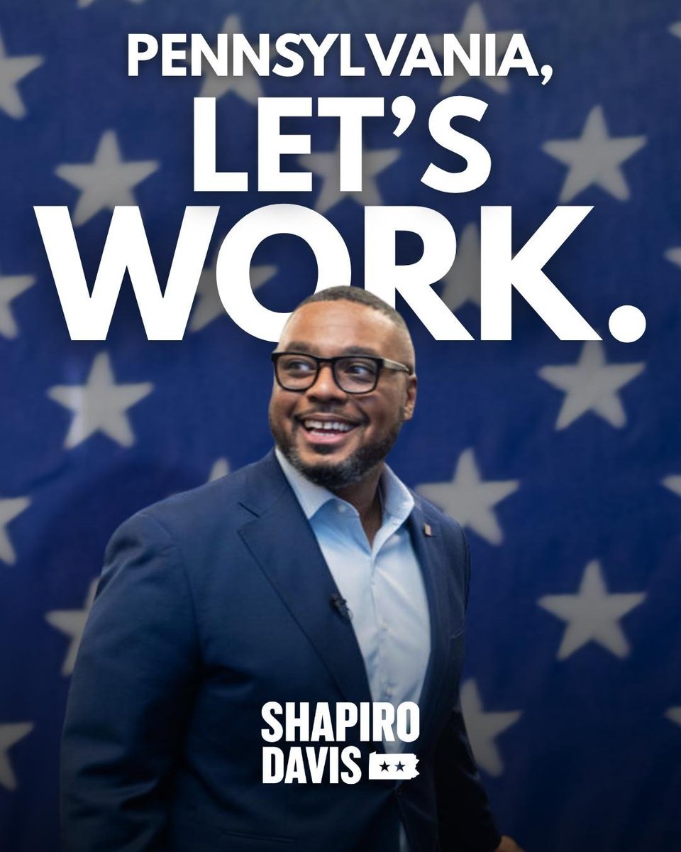 AustinDavisPA's tweet photo. Pennsylvania, the stakes of these elections this November couldn’t be higher. But together, with your voices and votes, we can win big. 

Let’s work. https://t.co/xv7OvnQoib