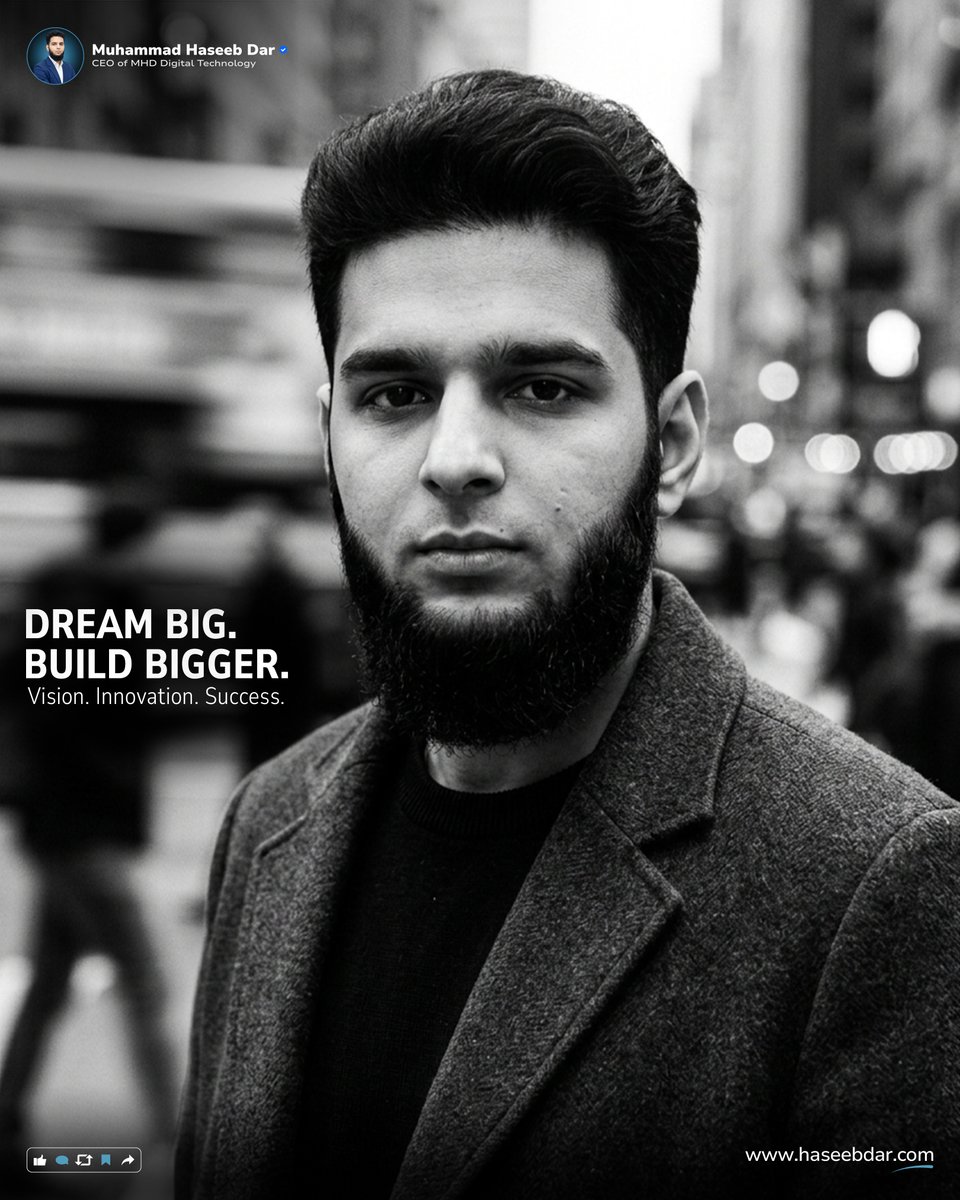mhaseebdar's tweet photo. 🚀 Dream Big. Build Bigger.

Vision. Innovation. Success.

Keep creating, keep growing, and keep moving forward. 🔥

#MuhammadHaseebDar #DreamBig #Success #Leadership #Motivation #Entrepreneur https://t.co/fn2cNsNJyQ