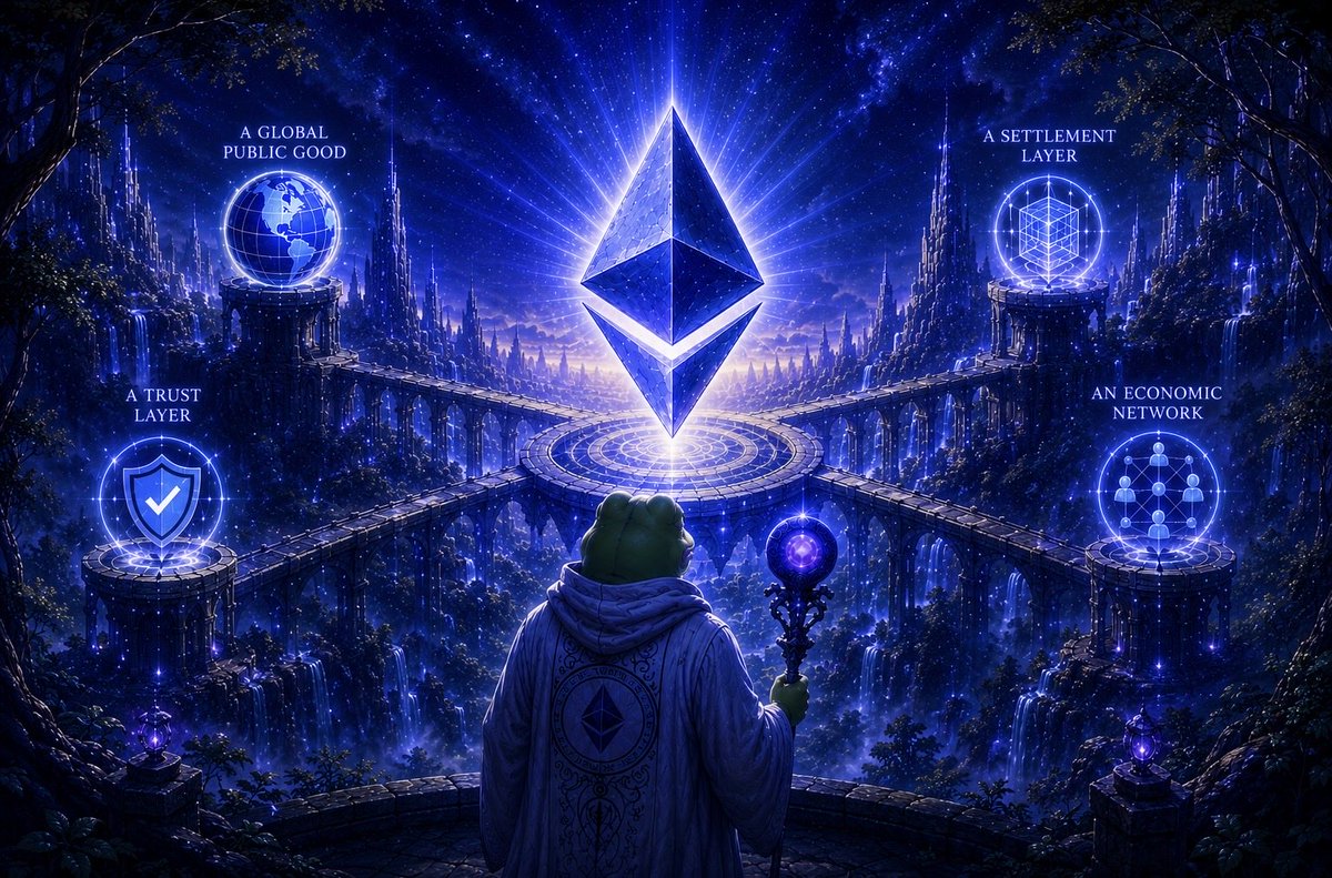 0xTwilty's tweet photo. The path will become clearer.

Beneath the noise, Ethereum is becoming:

- A Global Public Good
- A Settlement Layer
- A Trust Layer 
- An Economic Network

Believe in somETHing. 📖 $ETH https://t.co/UYyDQJI4Wp