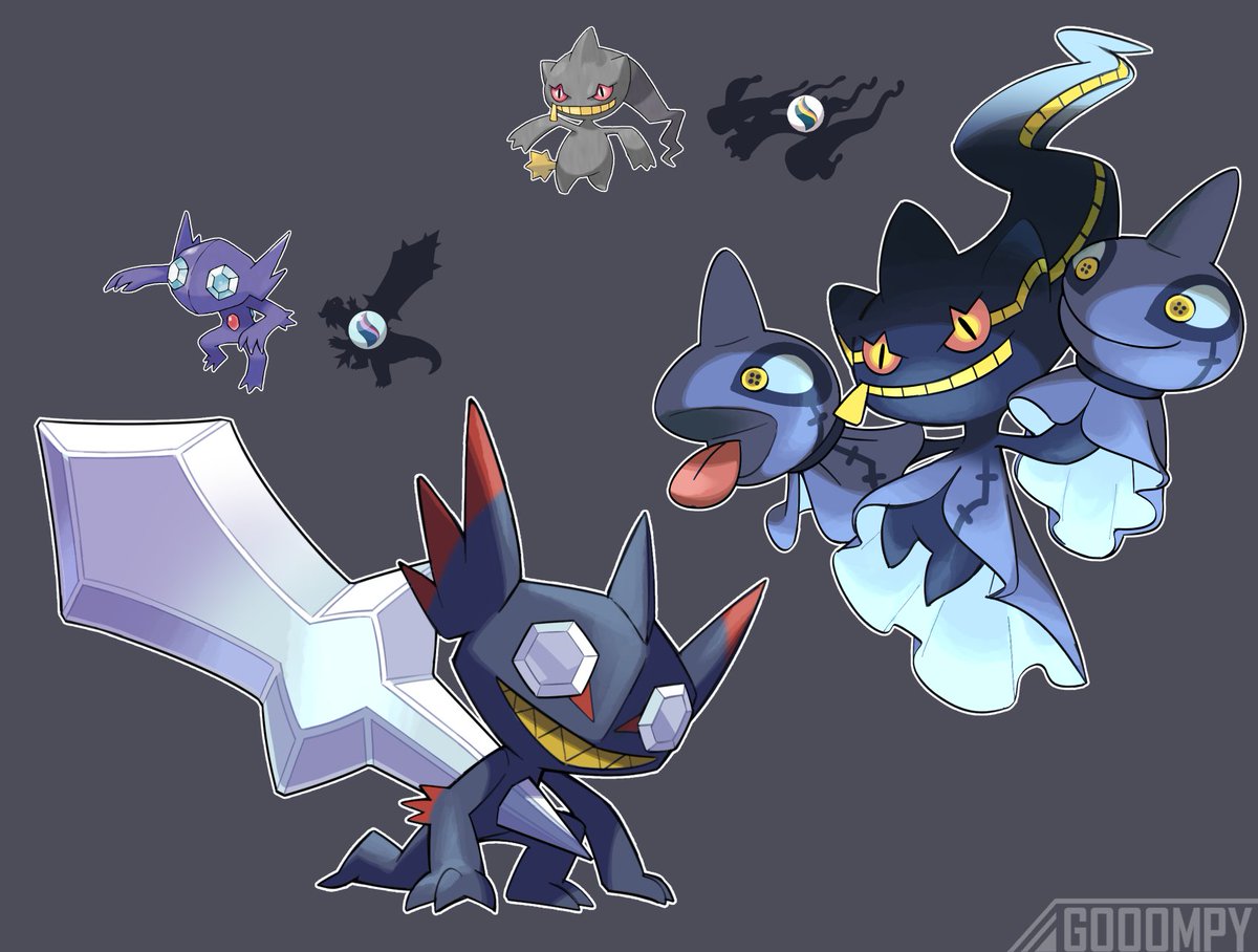 Gooompy's tweet photo. more #stoneswap ideas, spooky hoenn edition!!
sableye x baxcalibrite and banette x eelektrossite https://t.co/Jp8JmtP43Y