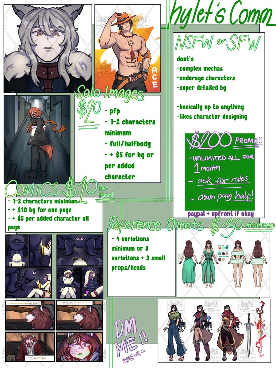 HyletC's tweet photo. [for hire] looking for fanarts/comics/reference sheets comms? Check me out for more samples^^(%50 off solo images!!) https://t.co/Dr1HlSp0dV