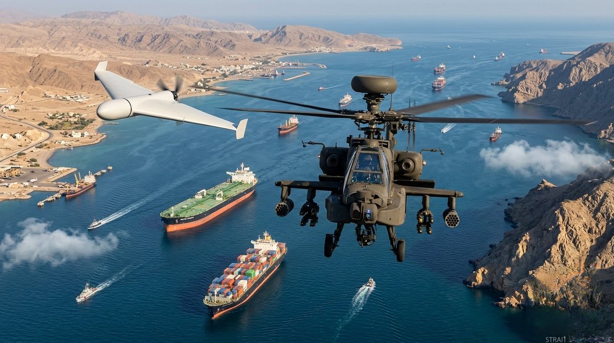 Currentreport1's tweet photo. JUST IN:

CNN reports that an Iranian Shahed drone shot down a US Apache attack helicopter, valued at roughly $65 million, over the Strait of Hormuz.

It remains unclear whether the shootdown was intentional or the result of other circumstances. https://t.co/mAVkjbttRI