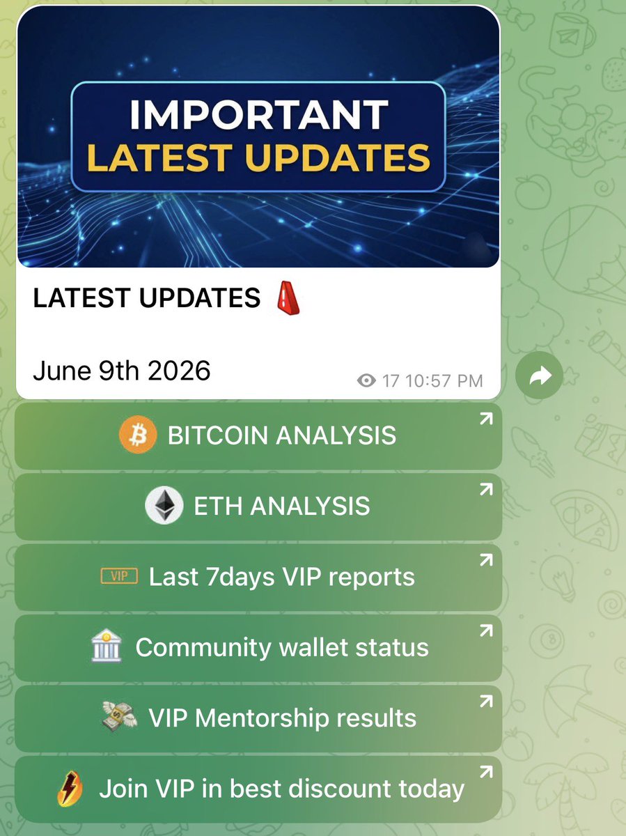 WhaleMasterPro's tweet photo. LATESTS UPDATES regarding -> #BITCOIN #ETH #VIPRESULTS #TODAYSPNL posted in Telegrm. 

June 9th 2026

🔗️ Join us in Telegrm, link in bio
@WhaleMasterPro 

#BYBIT  #ETHUSDT   #BTCUSDT  $BTC #BTC   #BINANCE #HUSDT #CLOUSDT #EPICUSDT #DUSDT #COSUSDT https://t.co/VBFWbgEybR
