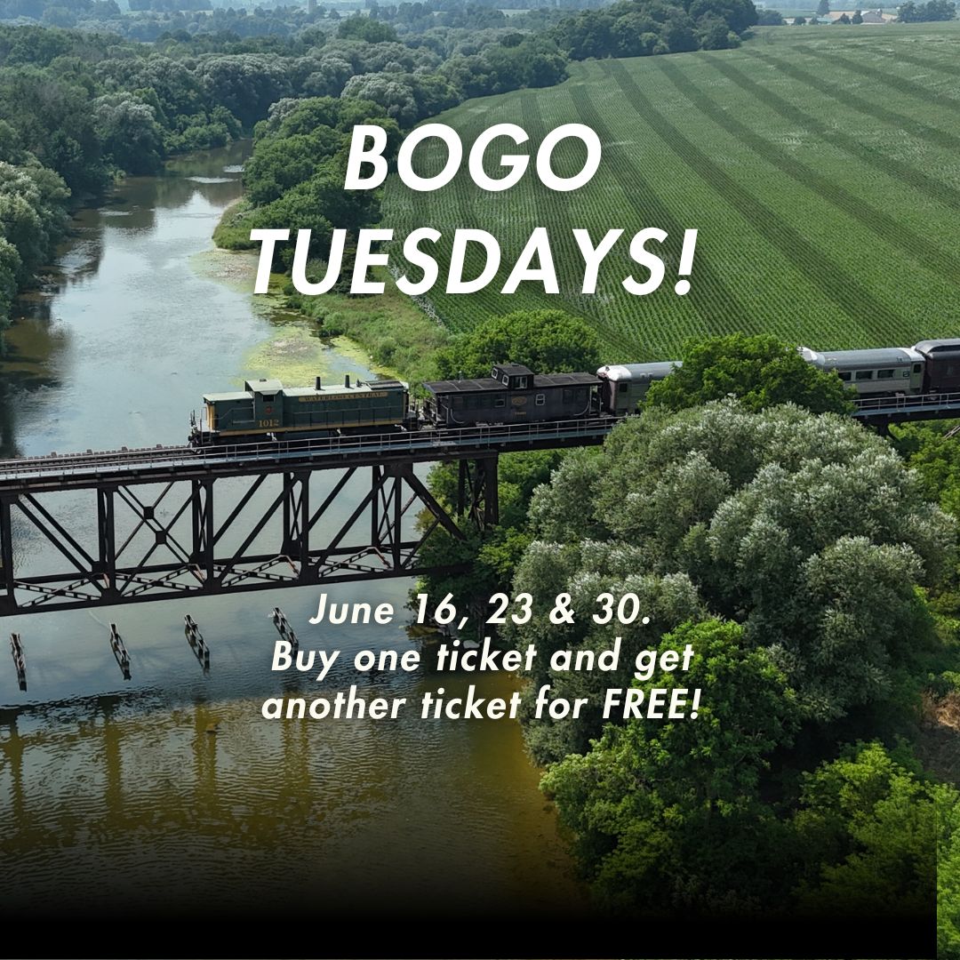 WCRailway's tweet photo. Looking for a fun and affordable day out? On June 16, 23, and 30, buy one regular-priced Adult or Senior ticket and get a second ticket FREE on the Heritage Hopper!
Tickets and full details: https://t.co/5yjnnQhLw4
Some restrictions may apply, visit our website for details. https://t.co/HaEs46Wqpy