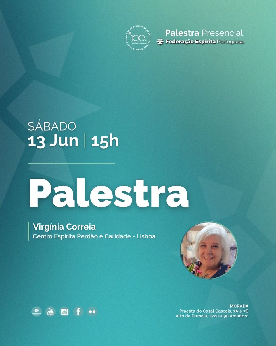 CSocialFEP's tweet photo. 📌 Dia 13, sábado, temos connosco Virgínia Correia, colaboradora no Centro Espírita Perdão e Caridade, a apresentar o tema “Viver em Paz”.
Esperamos por si na sede da #FEP, com abertura às 14h00, atendimento fraterno das 14h00h às 14h45 e Palestra às 15h00.
#palestrapresencial https://t.co/5R2C2pe26A