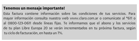 arisetton's tweet photo. Se me hace que @ClaroArgentina se fue un toque de mambo con los precios. En las últimas facturas aumentaron 4-5% mensual, y en la que acaban de emitir suben 7% en el mes. https://t.co/gqjYDxnPkQ