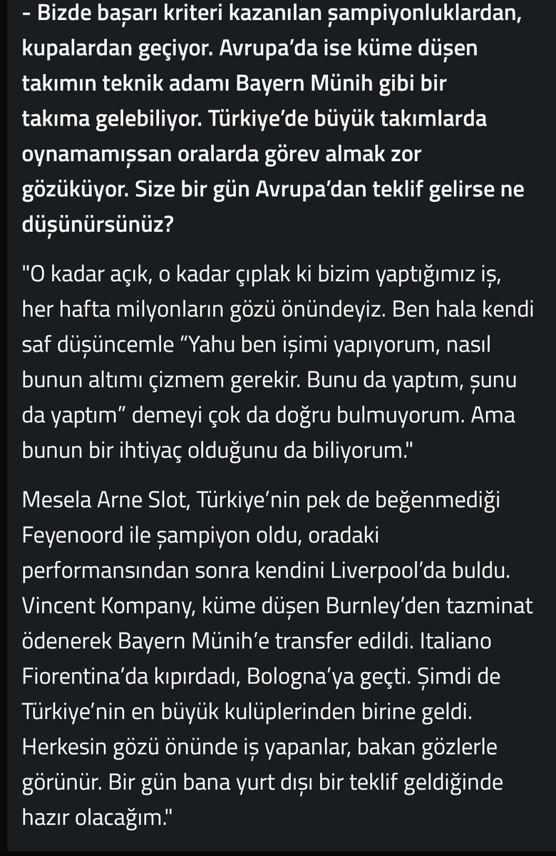 fatihhseker's tweet photo. İlhan Hoca'nın röportaj konusu oldukça fazla konuşulmuştu.

Röportajda soru kısımları yer almayınca ve videolu da olmayınca yanlış bir anlamaya yol açtı.

Maçkolik, soruları röportaja ekledi.

Avrupa bağlamında bir soruya verilen bir cevaptı ve gerekli düzeltme de yapıldı. https://t.co/jH9yYZqMhN