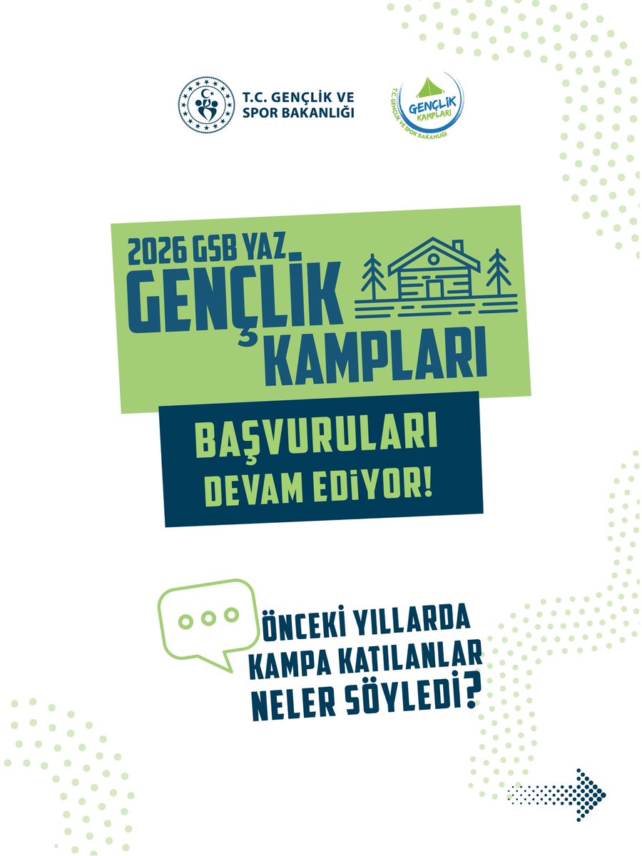 GSBgenclik's tweet photo. Kamplarımıza katılanların yorumları, gerçek birer kullanıcı deneyimi! 🤩

Belki de gelecek sene, senin yorumunu okuruz. 🙌

2026 GSB Yaz Gençlik Kampları başvuruları devam ediyor! 

Detaylı bilgi ve başvuru 👉🏻 https://t.co/ZrBewNDhdC https://t.co/rebzjmmuGA
