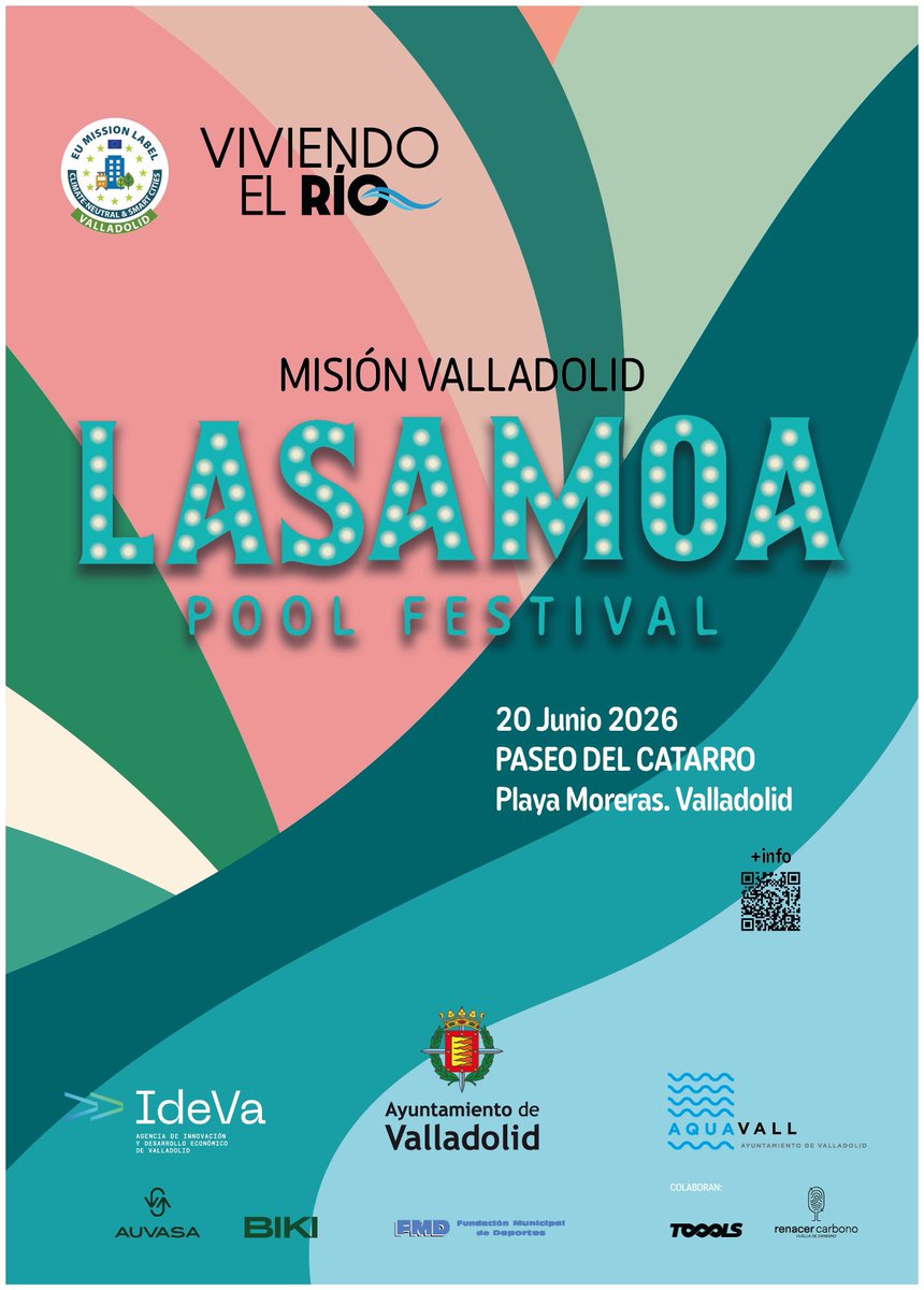 AyuntamientoVLL's tweet photo. ➡️ Valladolid celebra LASAMOA, el festival ciudadano que da vida al Pisuerga.

🗓️ 20 de junio.
📍Playa de las Moreras. 

@ideva_agencia @aqua_vall @DeportesVLL @AuvasaVLL @BikiVLL https://t.co/6uiIepePJm
