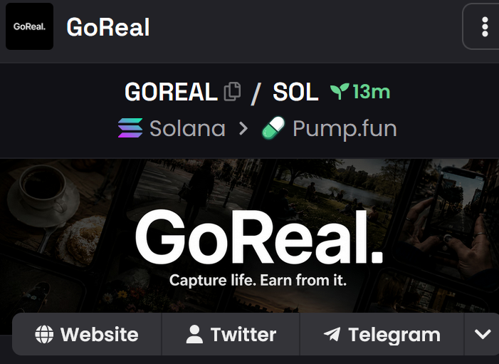 JoinGoReal's tweet photo. DexScreener Updated $GOREAL https://t.co/abgM03N88t