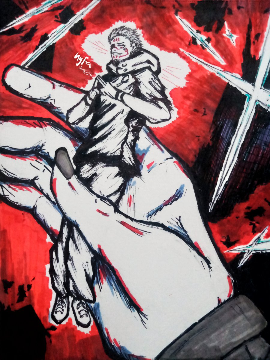 hyfa_works's tweet photo. First time coloring something traditionally lols, watermark added in post

Sukuna

#jjk #jujutsukaisen #traditionalart #mangaart #animeart https://t.co/rUPsjLQxVR