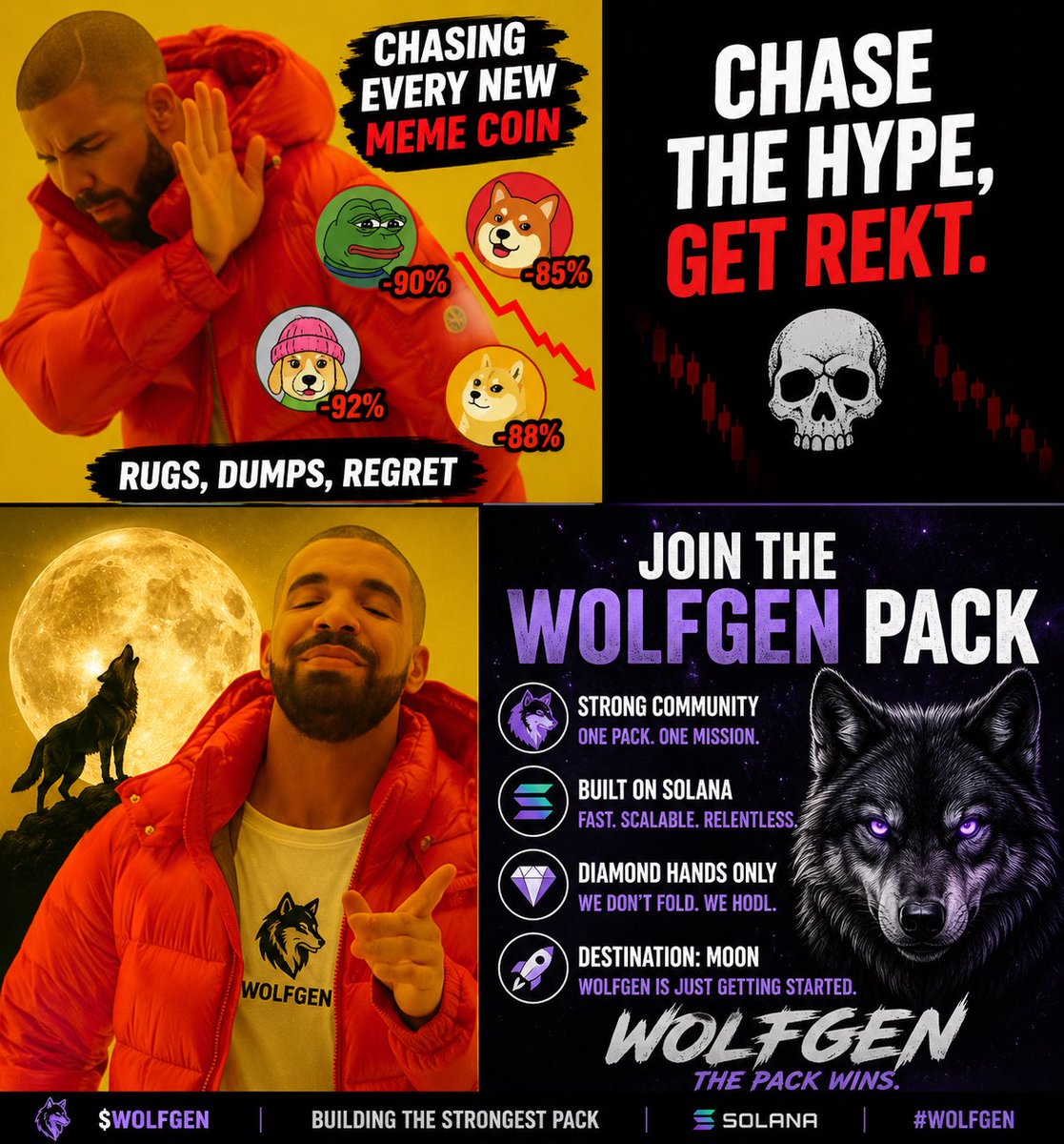 cuhcee's tweet photo. @WOLFGENPACK 🐺 Most meme coins promise the moon.

WOLFGEN is building the pack. 🔥

Why chase every new coin when you can run with the wolves?

Diamond hands only. 💎🐺

Drop a 🐺 if you're with the pack!

#WOLFGEN #Solana #Crypto #Memes #HODL #WAGMI #WolfPack #DiamondHands #BullRun $WOLFGEN https://t.co/ltaeBj7Qf2