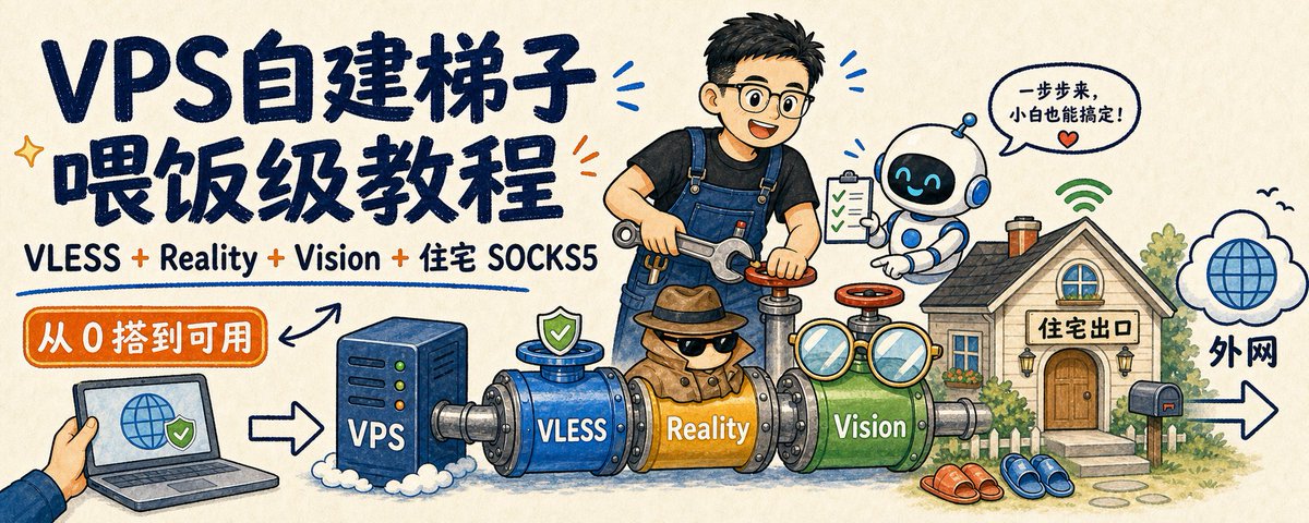 不用买域名!新手也能用VLESS + Reality + Vision 搭建轻量化梯子