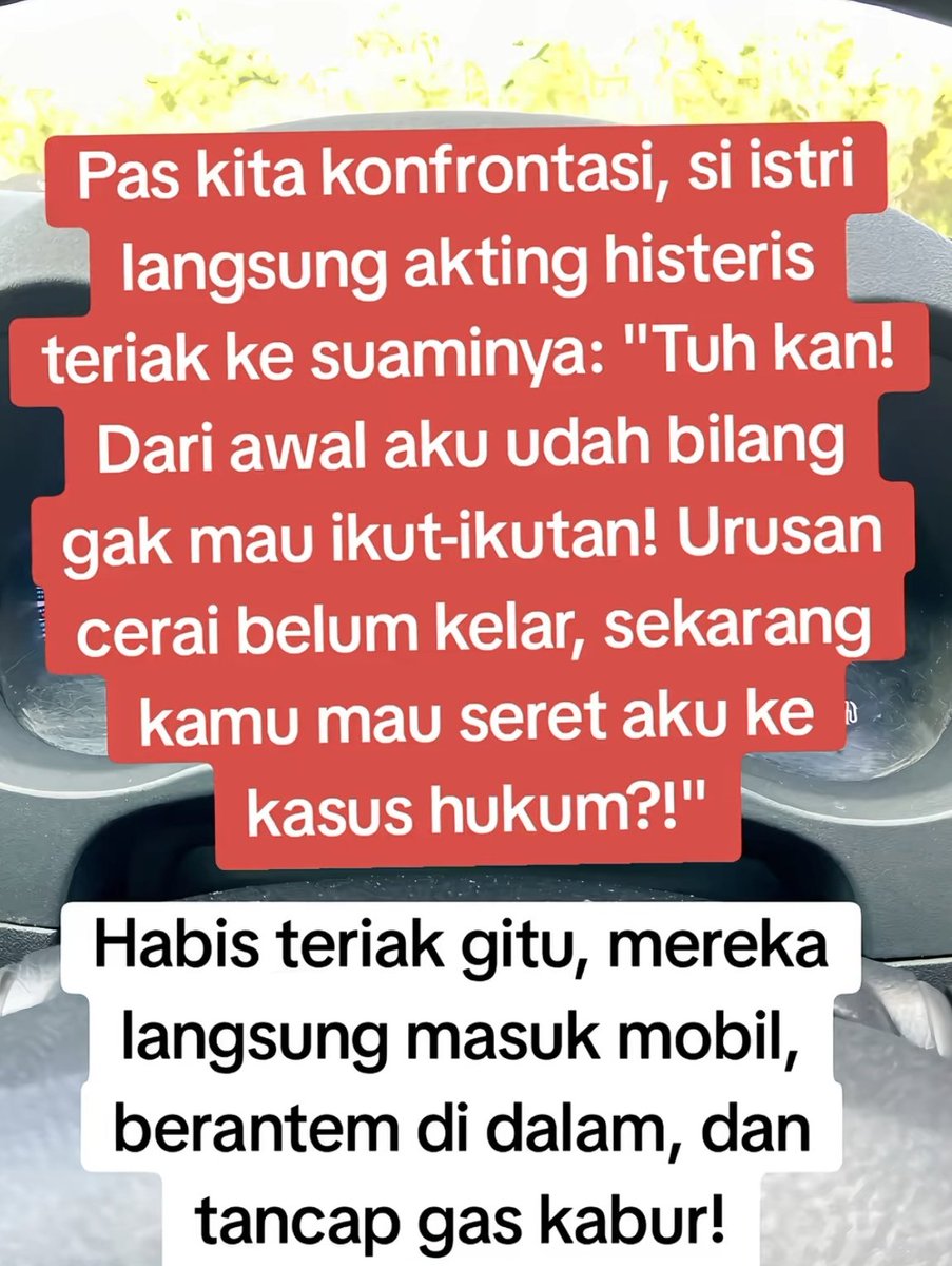 mrtweepsID's tweet photo. Modus Cekcok Rumah Tangga, Pada Jual Beli Mobil

Jujur ane kaget melihat postingan ini disocial-media. Ternyata ragam modus penipuan itu dramatis banget akhir akhir ini.

- jadi ceritanya ada sepasang suami istri, sedang datang ke showroom mobkas bermaksud menjual mobil mereka.
- alasan yang disampaikan ketika ditanya, adalah memamg mau dijual karena sedang urus perceraian dan harta gono gini

- karena alasannya logis, owner showroom pun melakukan inspeksi. 
- Hasil inpeksi memuaskan, dan selanjut si showroom melakukan pengecekan kondisi surat.

- nah pada bagian pengecekan surat, pihak showroom ada melihat sebuah kerancuan pada BPKB.

- mereka berinisiatif langsung cek ke samsat untuk memastikan.

- Dan benar saja, pihak samsat menyampaikan bahwa bpkb yang dicek adalah palsu

- karena merasa kaget, pihak showroom, menkonfrontasi kembali mengatakan bahwa bpkb tersebut tidak diterima.

Gongnya apa?
- sepasang oknum tersebut memulai drama pertengkaran rumah tangga didepan pemilik showroom, sambil masuk kedalam mobil.

Pesan:
Ragam modus yang dilakukan untuk mendapatkan sebuah keuntungan pribadi, diyakini makin banyak. Berharap kedepan, ketika melakukan transaksi apapun. Agar tetap berhati-hati dan bijak dalam bertindak. Waspadalah!

Cr~belimobilbekas