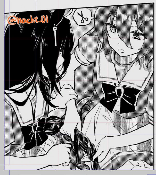 今描いてるタキカフェ漫画の1コマ 