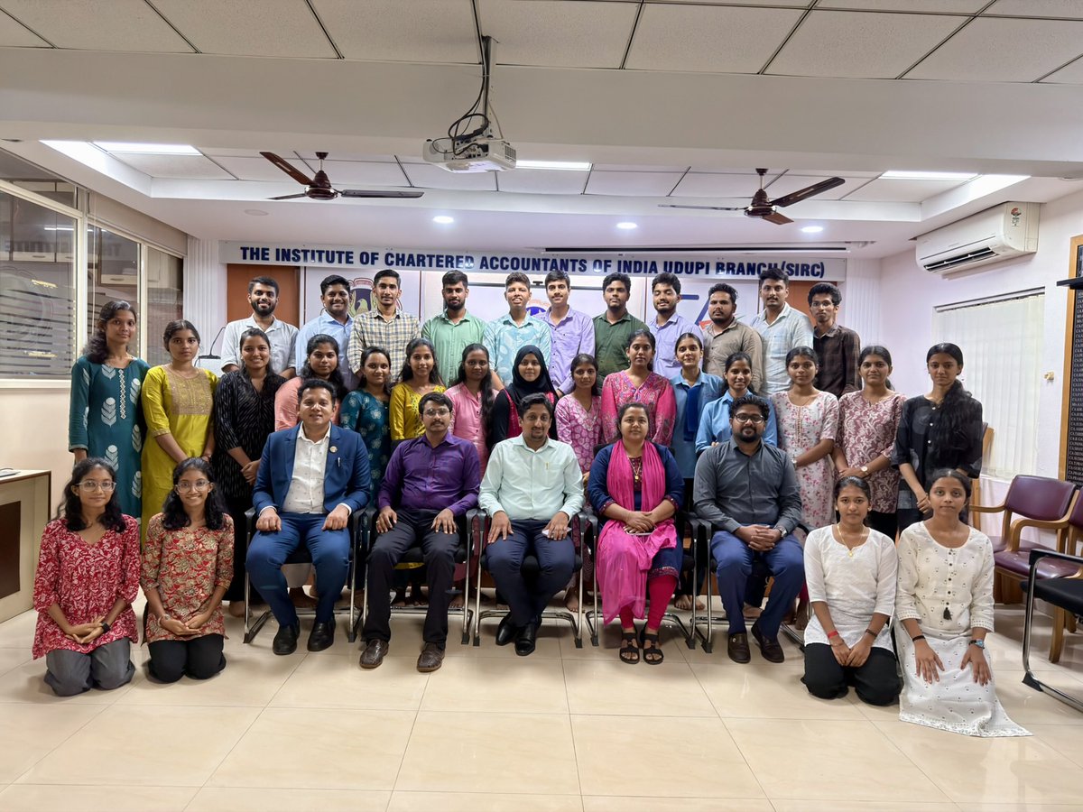 iamPradeepJogi's tweet photo. Another enthusiastic batch of aspiring Chartered Accountants at the ICITSS Orientation Course, ICAI Udupi Branch (SIRC).
Delighted to interact with these future professionals. Wishing them success, growth, & excellence in their CA journey ahead.
#ICAI #ICITSS #CAStudents #Udupi https://t.co/rAw0l5Lj5T