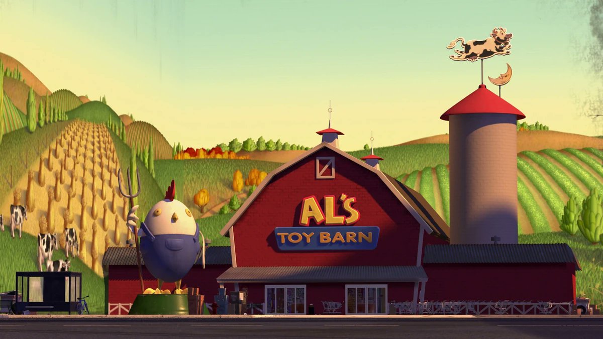 DrewDisneyDude's tweet photo. Toy Story 5 features a nod to the iconic Al’s Toy Barn from Toy Story 2. Bonnie plays a game named “Chicken Farmer” on Lilypad, seen at the beginning of the movie. https://t.co/2PYjyP8DXK