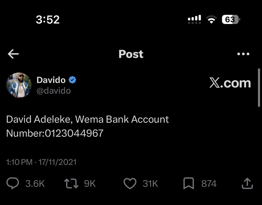 Hey_Tfe's tweet photo. Randomly stumbled on Davido’s account and I decided to credit him 😌😂😭 https://t.co/6r19fzCN7k