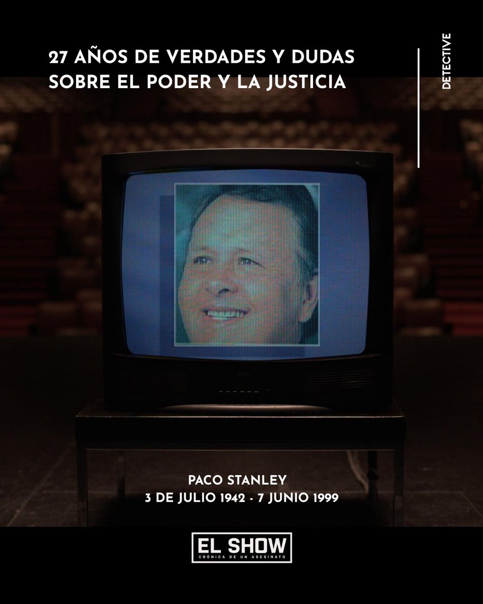 DetectiveMx's tweet photo. Este domingo se cumplieron 27 años del fallecimiento de Paco Stanley. La serie “El Show” documenta uno de los casos judiciales más mediáticos de México.

La cultura de masas se entremezcla con la historia formal de nuestro país en esta crónica dirigida por @DiegoEOsorno🎙️

 📺ViX https://t.co/QQz988xCyd