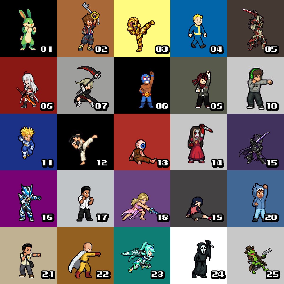ZingGames's tweet photo. We've received 25 creative (and crazy 😆) hero submissions!

Now it's your turn to decide the winner.

👇 Reply with your favorite hero number.
📢 Share this post and support your favorite hero!
🗳️ Voting ends June 9 at 12:00 PM CST.

🎮 Free Demo:
https://t.co/r7ldE2XIi5 https://t.co/e7OC66sw1l