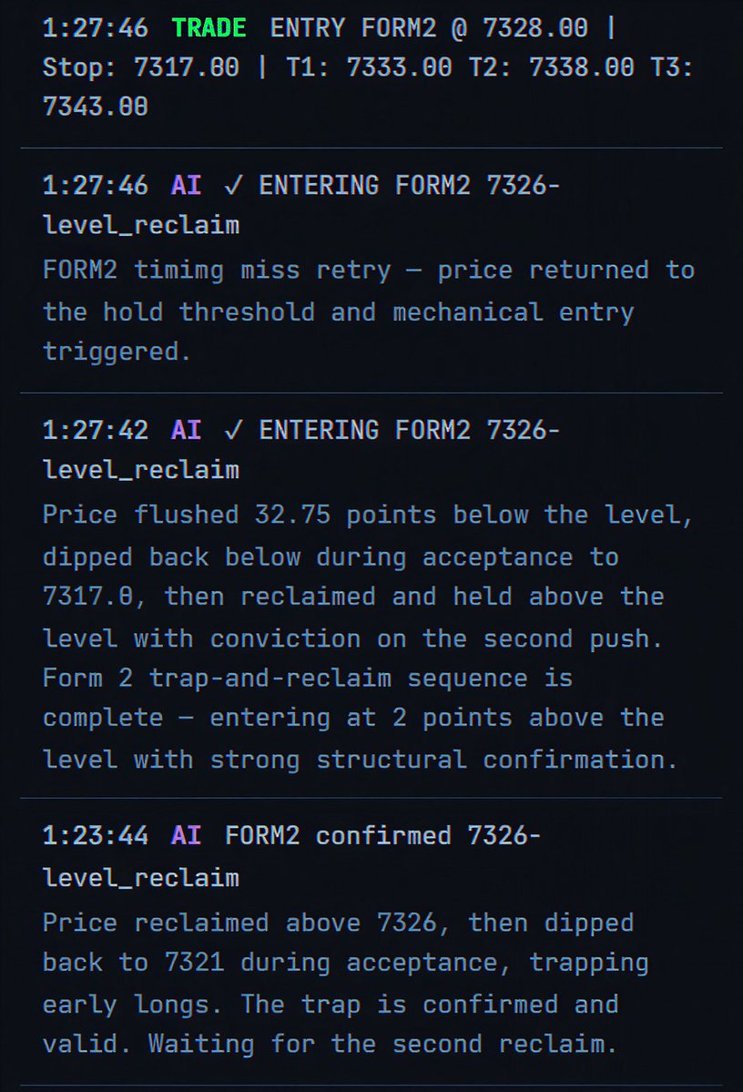 FBDBot's tweet photo. FBD Bot prime conditions on ES, every failed breakdown level worked on the way down and 7326 level reclaim worked on the way up. Tons of high quality opportunities today.

#ES_F $ES $SPY https://t.co/EnAQnlePzz