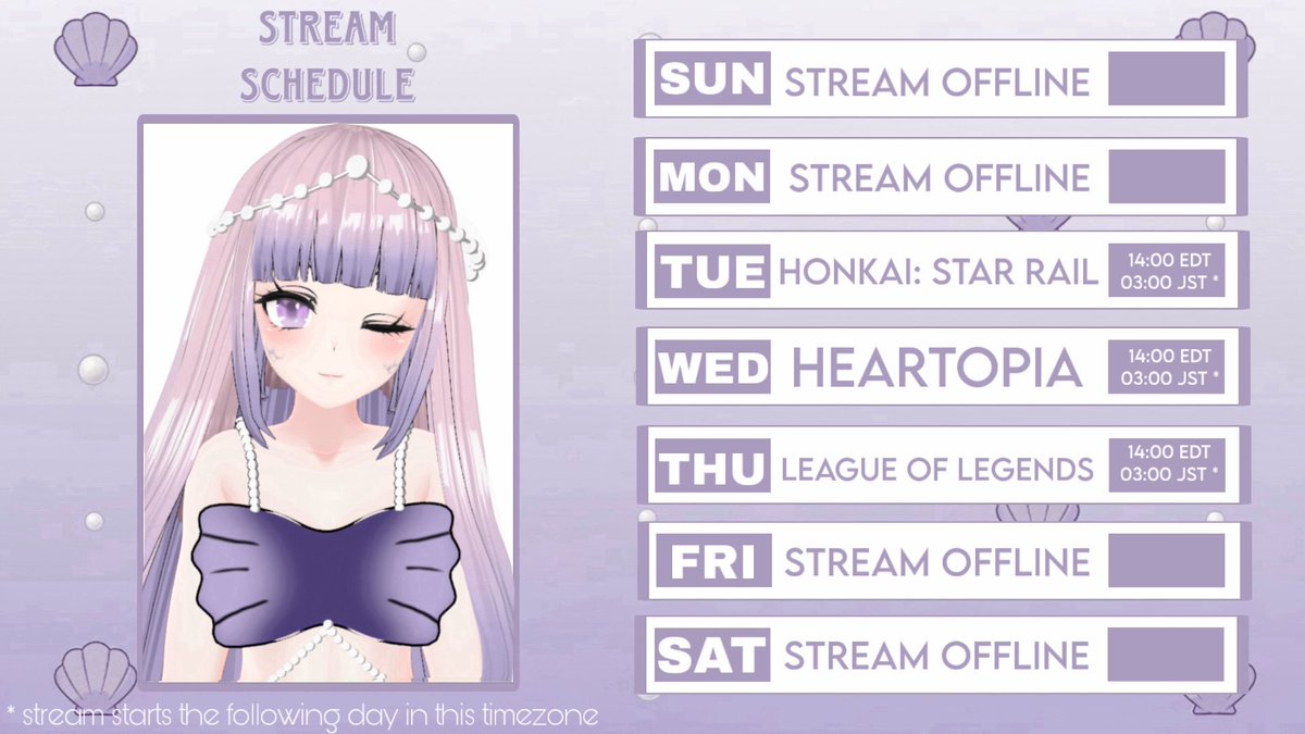 SyreneVTuber's tweet photo. 🫧 WEEKLY SCHEDULE 🫧 
~ . ~ . June 7th - June 13th. https://t.co/3fwK4nNa4J