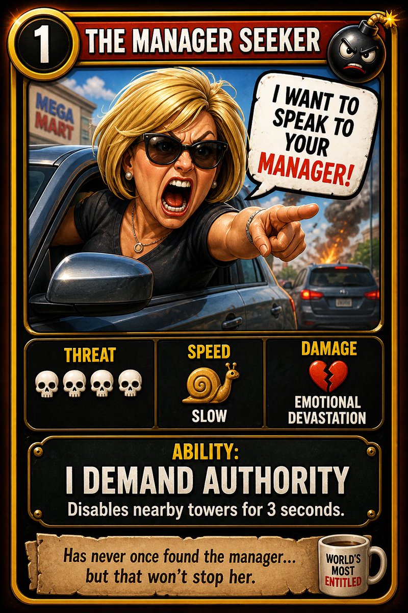 thegamefather68's tweet photo. π¨ KARENGEDDON WARNING π¨
Reports are coming in from across the internet.
Managers are being requested. Poor managers
Expired coupons are being weaponized.
Someone has unleashed...
SHAVONNE.
The hunt begins soon.
#Karengeddon
#SpotTheShavonne
#ManagerPlease
#KarenAlert
#CouponCrisis
#TheKarening
#UltimateKaren
#FindShavonne
#InternetEmergency
#Gaming