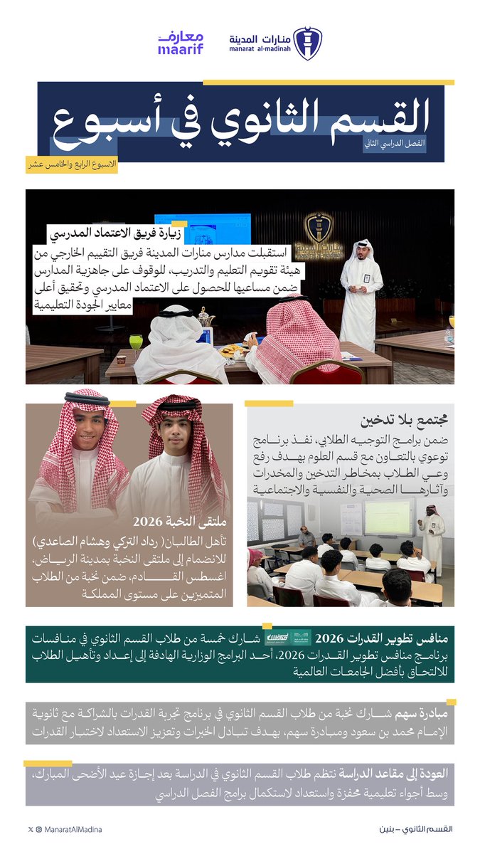 Riyad_3z's tweet photo. القسم الثانوي في أسبوع 1️⃣4️⃣ | 1️⃣5️⃣ https://t.co/NYeSNvPMRA