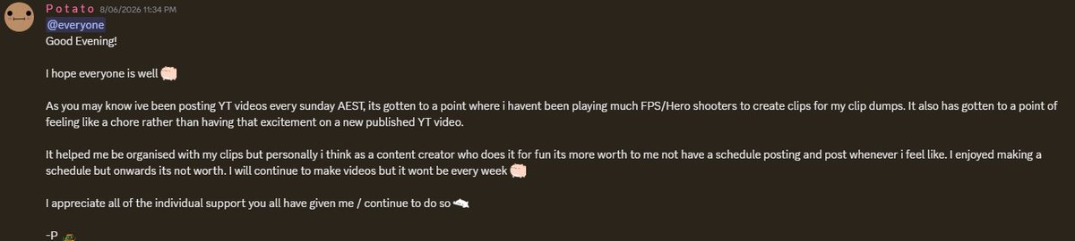 potatohutt's tweet photo. A little annoucement :D ( the msg was too long to fit in ) https://t.co/Hwx5SgoDdG