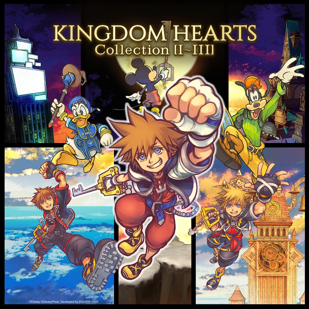 KHDestiny's tweet photo. Square Enix a annoncé #KingdomHearts Collection [I~III] regroupant #KH - HD 1.5 + 2.5 ReMIX, KH HD 2.8 Final Chapter Prologue et KH III + Re Mind (DLC) sur PS5, Switch 2 et Xbox Series X|S. Sortie physique et numérique le 8 octobre 2026. Toutes les infos : https://t.co/kZZjF2XMix https://t.co/VYkpKu4tc6