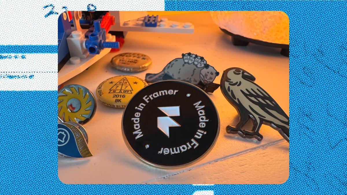 reifenbergdsgn's tweet photo. Beautiful addition to my pin collection, thanks @framer 🙌 https://t.co/VGoCvsUVIm