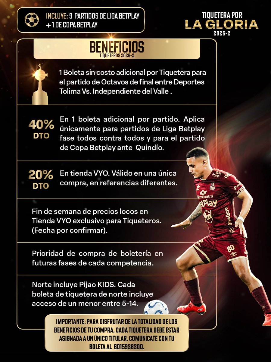 cdtolima's tweet photo. 🔥🔥ATENCIÓN PIJAOS🔥🔥

¡El llamado es para TOD@S!

Nuestra misión: Unirnos en el estadio.

Llegó la Tiquetera por la GLORIA 2026-2. Más que una entrada, es el orgullo de representar a nuestra tierra en cada partido y avivar la llama en la Hoguera del Indio. https://t.co/WzIHtQHSKU