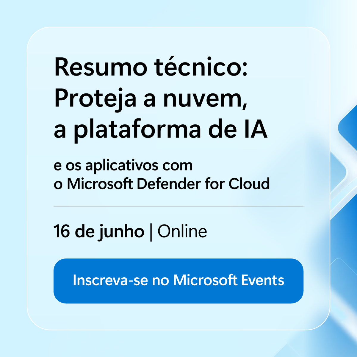 MicrosoftBr's tweet photo. O seu “eu” de julho vai te agradecer. 😌✨ 

2 eventos para afinar seus conhecimentos. 🗓️ Escolha o que mais faz sentido para você (ou garanta sua vaga nos dois). 

👉 Agentes de IA: https://t.co/lNXn8IfvZk
👉 Proteja a nuvem: https://t.co/mK3QOfwYwM https://t.co/w0IcOUEEVV