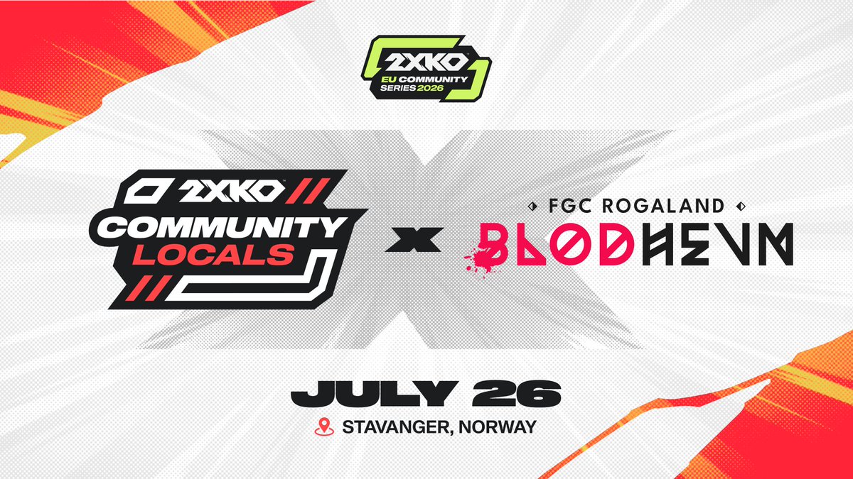 FGCRogaland's tweet photo. 📢 Announcement! 🇳🇴BLODHEVEN 2026 takes the last slot of 2XKO EU Community Series Season 2 and will be an official Community Local!

More information and registration link bellow ⤵️

https://t.co/Fbv842zVcx
The City of Seagulls 🐦 awaits you. https://t.co/pjzHphlTBJ