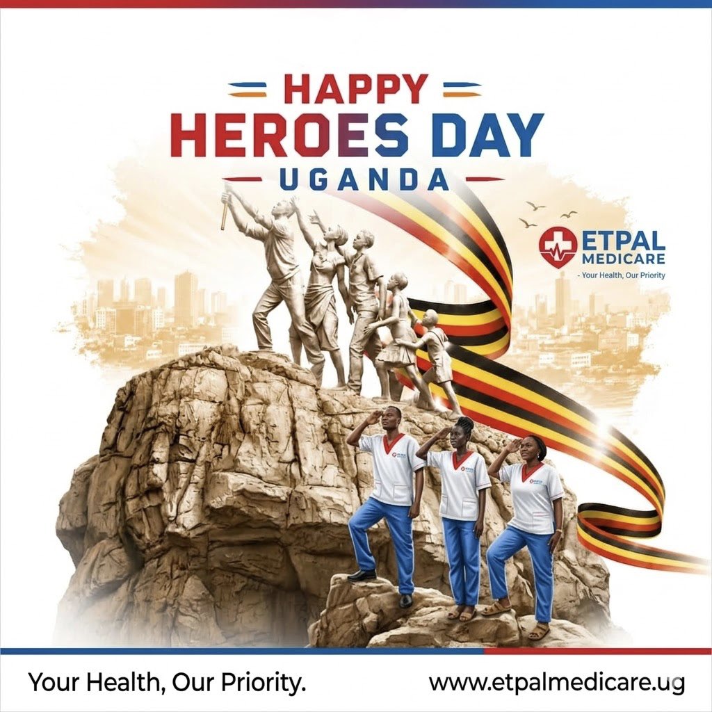 ETPALMedicare's tweet photo. Happy Heroes’ Day, Uganda! 🇺🇬
Today, we honor the brave souls who fought for our nation’s independence amd progress. 

@ETPALMedicare our staff remains dedicated to that same spirit of service and high quality healthcare to you and your family.

Your Health, Our Priority. https://t.co/egUx2rE1T9
