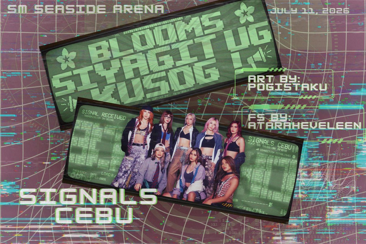 ataraheveleen's tweet photo. "Blooms, Siyagit ug Kusog" Handbanner Fan Support for Signals Cebu.
↬ SM Seaside Arena, Cebu City 
↬ July 11, 2026 
↬ like and rt 
↬ very limited quantity 
↬ open for donations with freebies
See you, blooms and ceblooms!۶۟ৎ

DONOR FORMS! https://t.co/B3K24rTiih https://t.co/JWUR4BMiEw