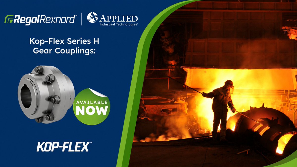 Applied_Ind's tweet photo. For 70+ years, Kop-Flex™ Series H gear couplings have delivered the reliability and high torque performance metals operations depend on. https://t.co/IPJpzpXvDs #AppliedIndustrialTechnologies #RegalRexnord #SteelIndustry https://t.co/DZDwn7svKr