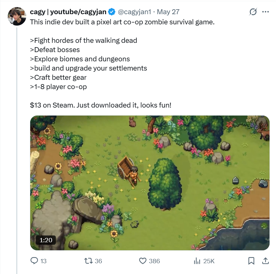 AxieArtGallery's tweet photo. you see @cagyjan1 posting about web2 indie games recently. views are crazy, 500k 

pulling web2 players to web3, subtle, cagy style. then when the time is right he flips full $ron bull mode and we'll inherit a new wave of users and friends 

he did exactly this in 2021. doing it again. only a handful of us will give him the credit, that's part of the ritual too

might run the same play with web2 artists. lots to do here