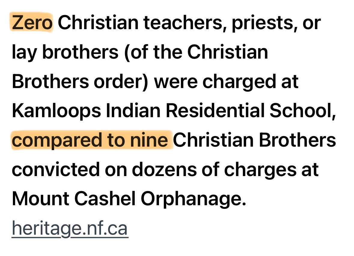 JimMcMurtry01's tweet photo. 15 Christian teachers charged (9 convicted) of sexual abuse at Newfoundland orphanage. 

Zero Christian teachers charged at Kamloops residential school. 

Victims at Mount Cashell were white—no story there. https://t.co/Nf5CSvm5uV