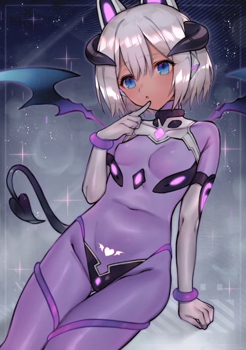 skebにて私のオリキャラのサイバーサキュバスちゃんのアレンジ衣装をクライアント様オリキャラに着せるというリクエストをいただきました!(インナーの色は迷ったのでおまけとして2種類入れておきました)ありがとうございます!! #skeb