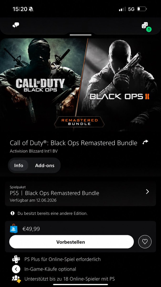ceezyy38's tweet photo. BLACK OPS REMASTERED BUNDLE IM PS SHOP WE ARE BACK https://t.co/7StGvjKXyU