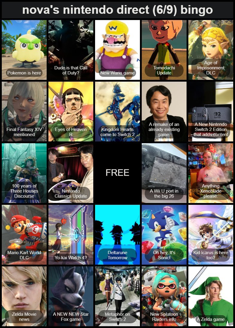 LemonadeCafe162's tweet photo. 🔴 - LIVE NOW - 🔴

It's Nintendo Direct time! Let's grab our bingo card and play!

🔗 > LINK BELOW < 🔗 https://t.co/gtP3KJnvSf