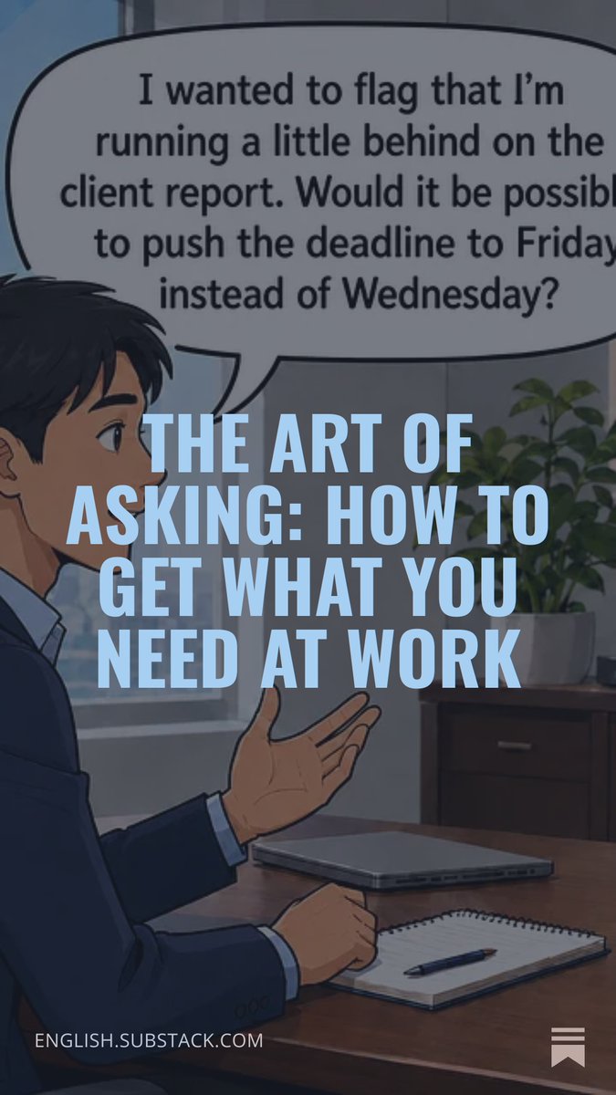 LanguageSuccess's tweet photo. Useful #English - Asking for what you need at work doesn’t have to feel awkward.

Our latest post shares clear, polite phrases for making professional requests with confidence.

Read it here: https://t.co/FU3cfKD0mw https://t.co/tOLXcpe0Nz