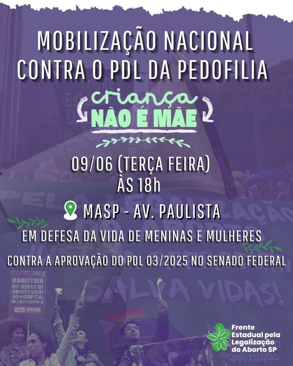 ErikakHilton's tweet photo. 🚨 NAS RUAS CONTRA O PDL DA PEDOFILIA!

Na semana passada, o Congresso Nacional, sob liderança de Damares Alves e da turma de Flávio Bolsonaro, decidiu legislar contra o direito das crianças ao próprio corpo e A FAVOR dos pedófilos.

Hoje, a resposta será nas ruas! https://t.co/lWFvpWRgCt