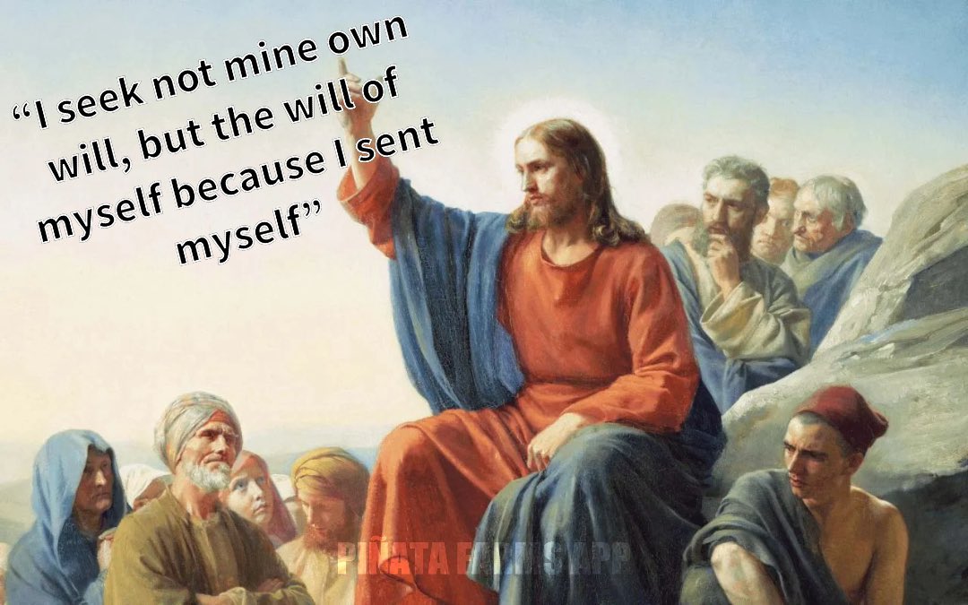 Colonel_Whiting's tweet photo. @EagleAndSparrow The creedal trinity is what’s not biblical.  “I seek not mine own will, but the will of the Father which hath sent me.” John 5:30 https://t.co/xQvvUN2BdG